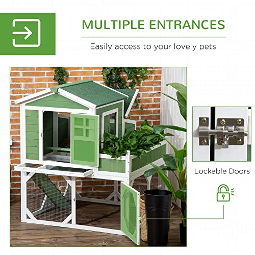 PawHut Small Chicken Coop - 49" Green Cage