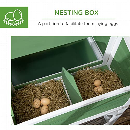 PawHut Small Chicken Coop - 49" Green Cage