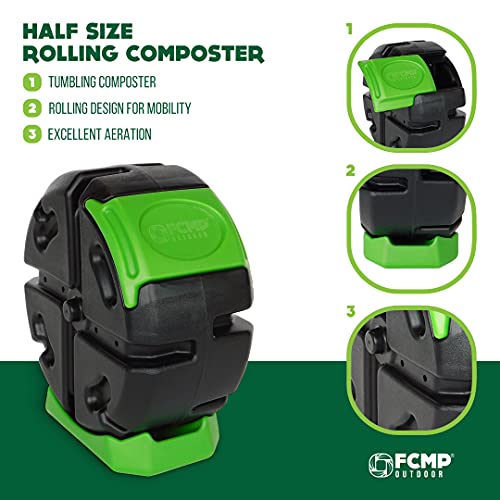 Outdoor 19-Gallon Rolling Tumbling Composter - Rotating Garden Bin