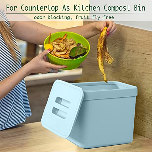 Hanging Kitchen Compost Bin with Lid, 1.8 Gallon