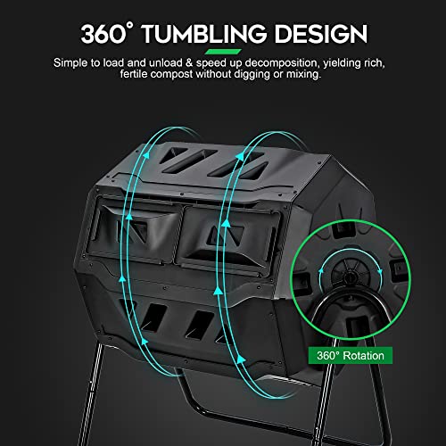 Dual Chamber Tumbling Composter 43 Gallon - Homesteading