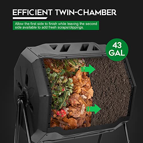 Dual Chamber Tumbling Composter 43 Gallon - Homesteading