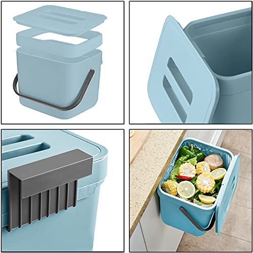 Hanging Kitchen Compost Bin with Lid, 1.8 Gallon