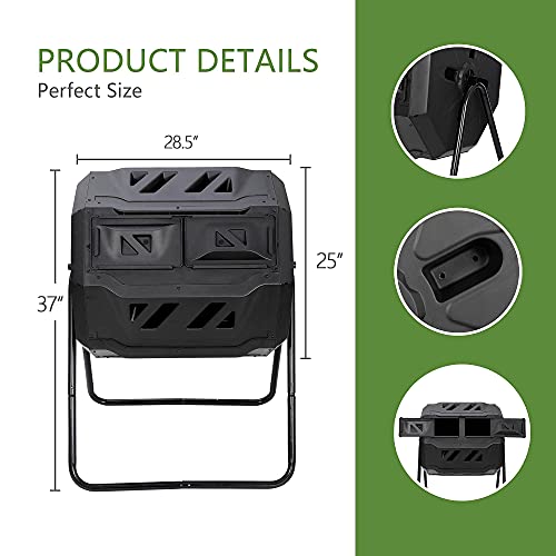 Dual Chamber Tumbling Composter 43 Gallon - Homesteading