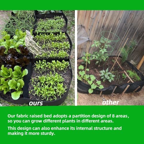 Fabric Raised Garden Bed, 128 Gallon 8 Grids