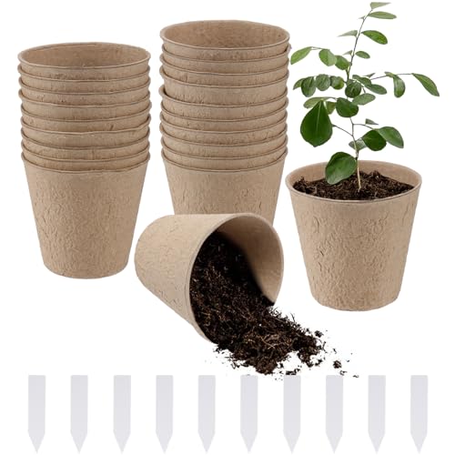 Biodegradable Peat Pots with Plant Markers - Homesteading