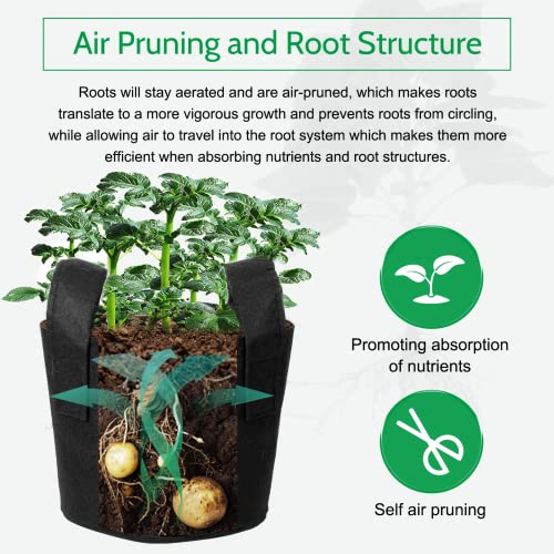 12-Pack JERIA Aeration Grow Bags with Plant Labels