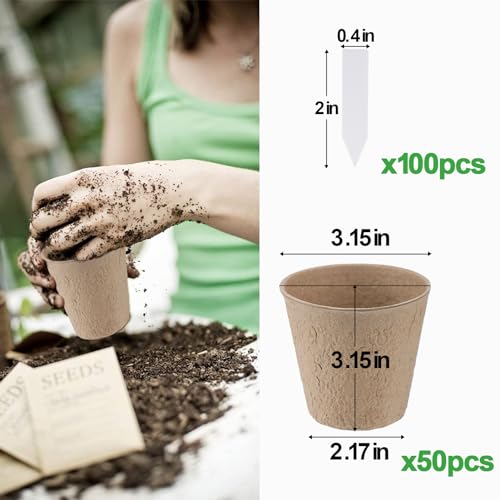 Biodegradable Peat Pots with Plant Markers - Homesteading