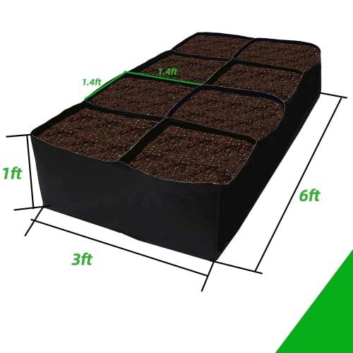Fabric Raised Garden Bed, 128 Gallon 8 Grids