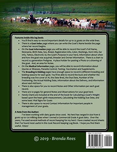 Goat Owners' Essential Record Keeping Journal