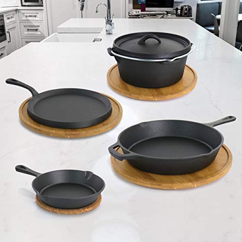 MegaChef Pre-Seasoned Cast Iron Cookware Set, 5 Piece