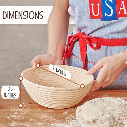 9 inch Round Bread Proofing Basket for Sourdough Starter