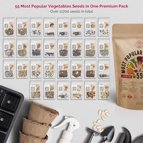 55-Seed Homesteader's Variety Pack: Non-GMO Heirloom Fruits & Vegetables