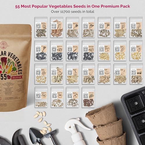 55-Seed Homesteader's Variety Pack: Non-GMO Heirloom Fruits & Vegetables