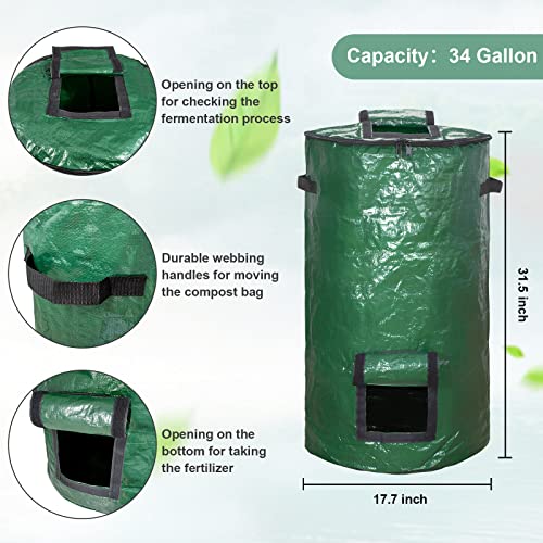 Reusable Yard Waste Bags, 34 Gallon (2 Pack)