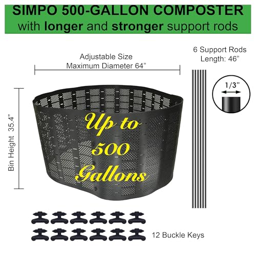Large Capacity 500 Gallon Expandable Outdoor Compost Bin