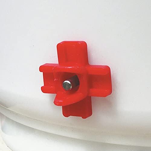 Thermostat-Controlled Heated Chicken Waterer, 2 Gallon - White/Red