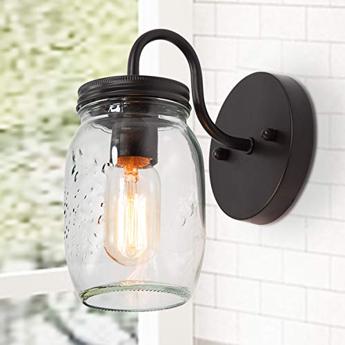 Farmhouse Rustic Mason Jar Wall Sconce - A02979
