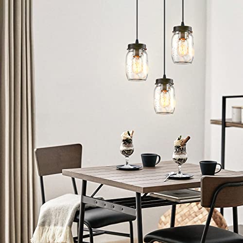 Farmhouse Mason Jar Chandelier with Adjustable Light