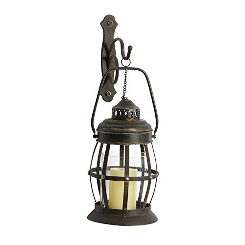 Metal Pillar Wall Sconce in Lantern Style