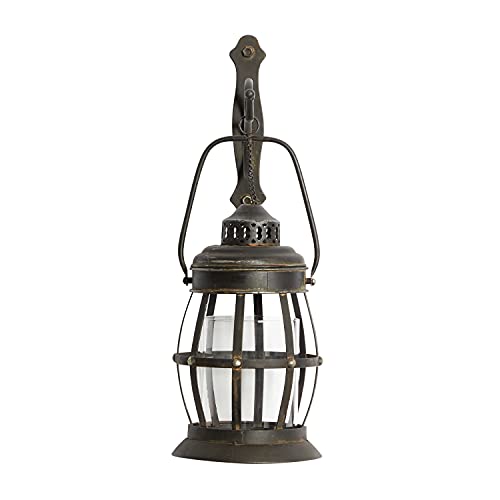 Metal Pillar Wall Sconce in Lantern Style