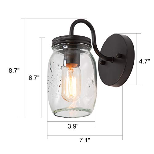Farmhouse Rustic Mason Jar Wall Sconce - A02979