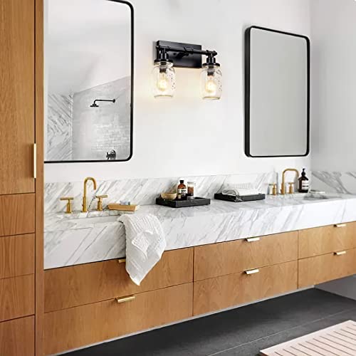 Black Mason Jar Vanity Light for Homestead Bathroom