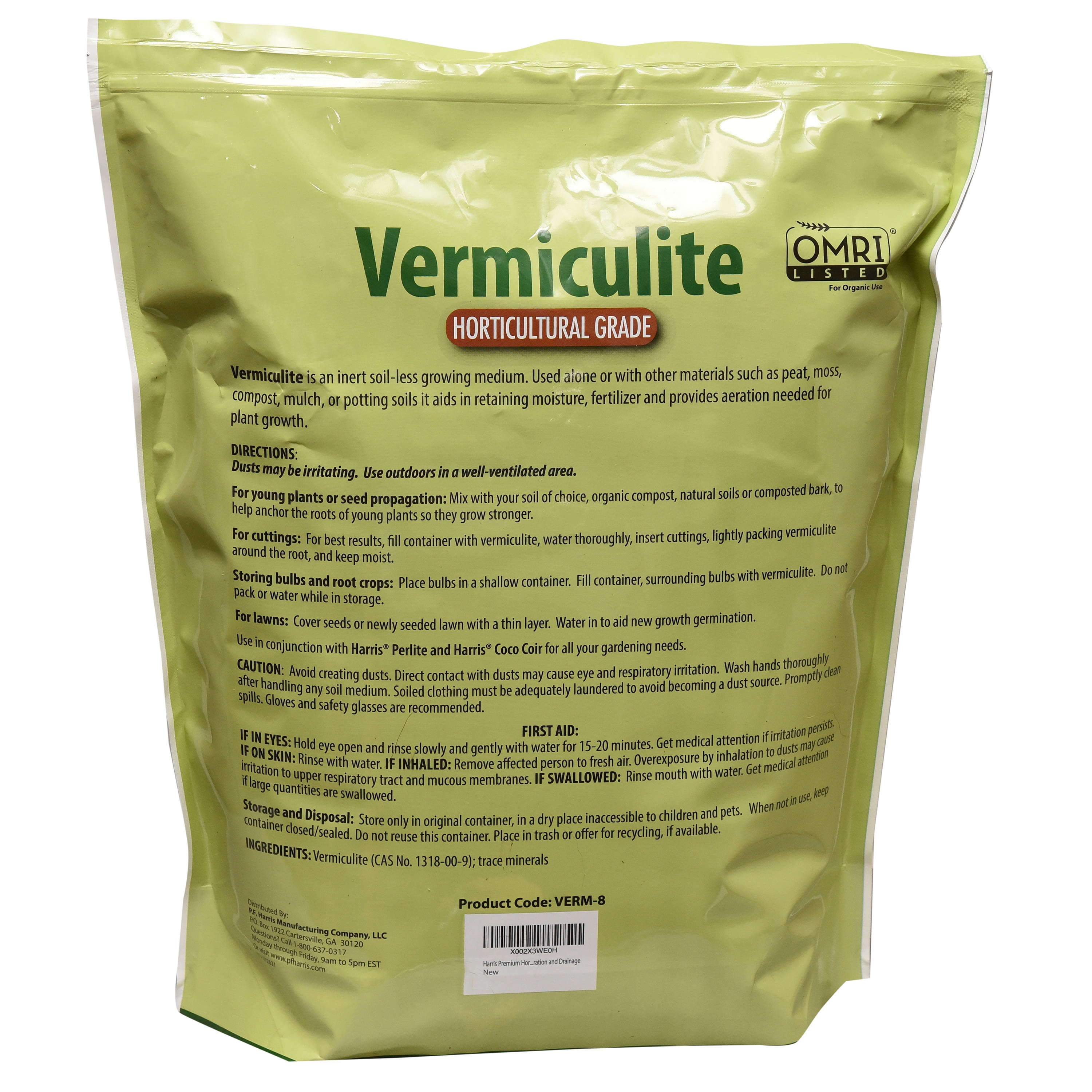 Harris Horticultural Vermiculite for Soil Aeration, 8qt