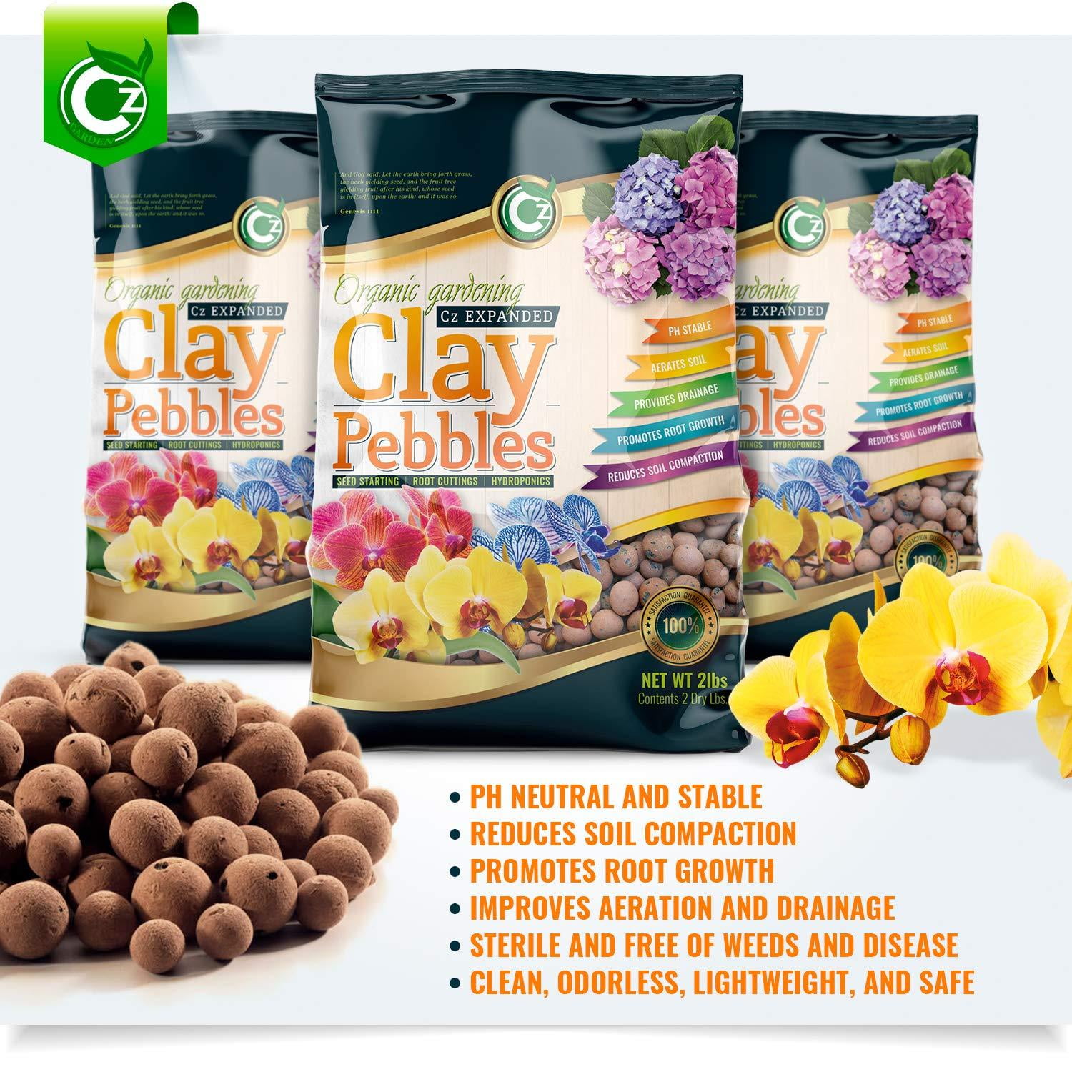 2LB Organic Clay Pebbles for Hydroponic Growing System