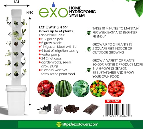 EXO Garden Vertical Hydroponic Tower - Grow Vegetables