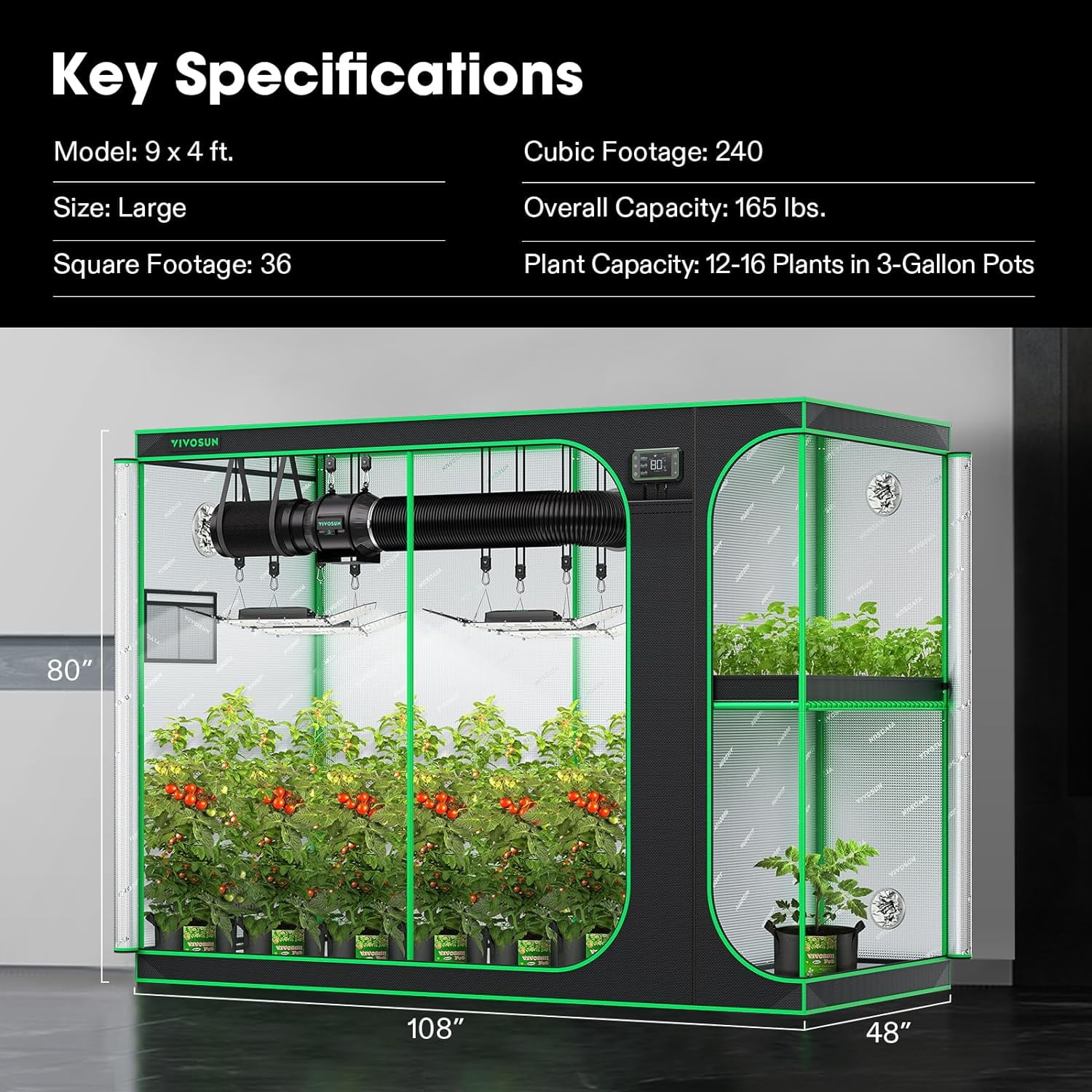 VIVOSUN Reflective Grow Tent for Hydroponics