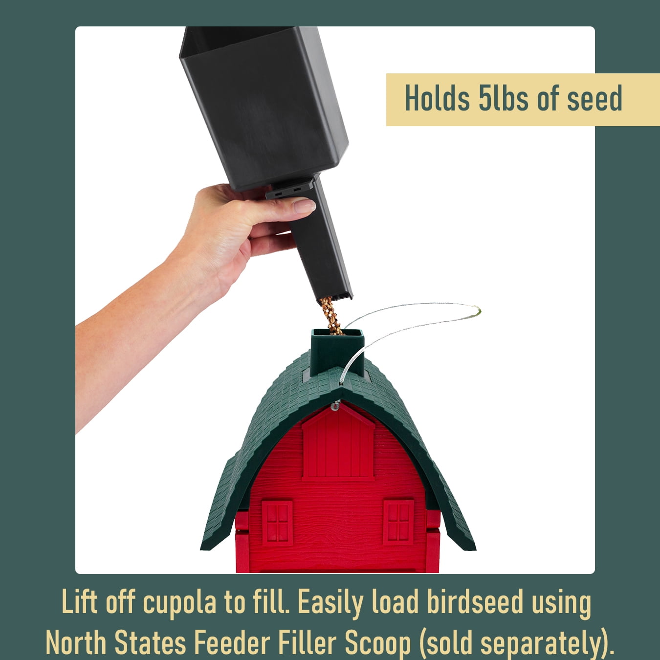 Red Barn Hopper Bird Feeder, 5 lb. Capacity