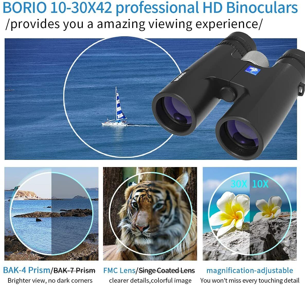 Compact HD Zoom Binoculars for Bird Watching