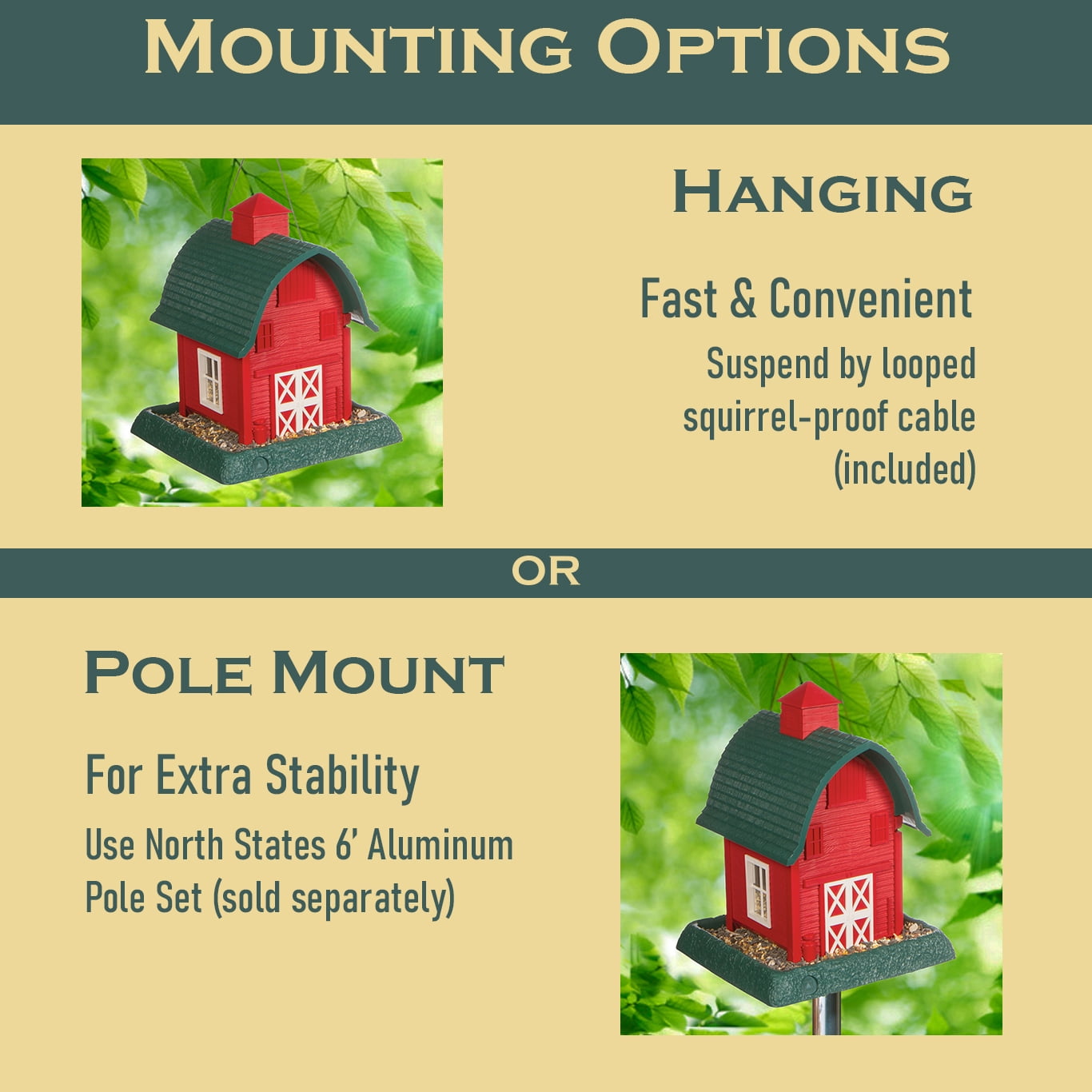 Red Barn Hopper Bird Feeder, 5 lb. Capacity