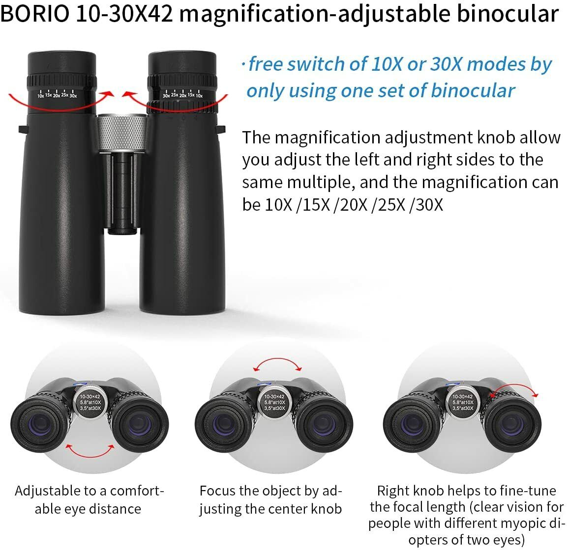 Compact HD Zoom Binoculars for Bird Watching