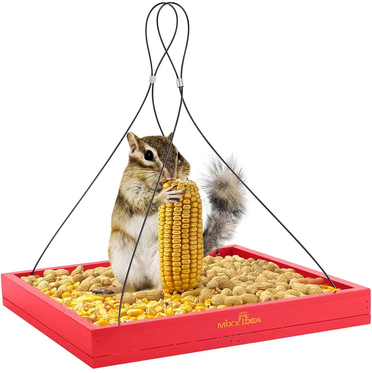 Wooden Hanging Bird Feeder Tray for Wild Birds