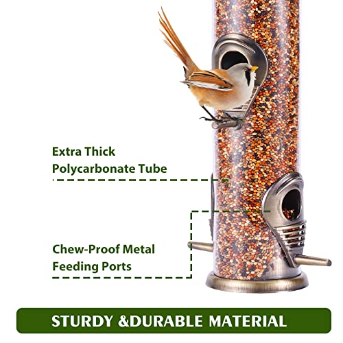 Metal Tube Bird Feeders – 6 Ports, Attract Birds
