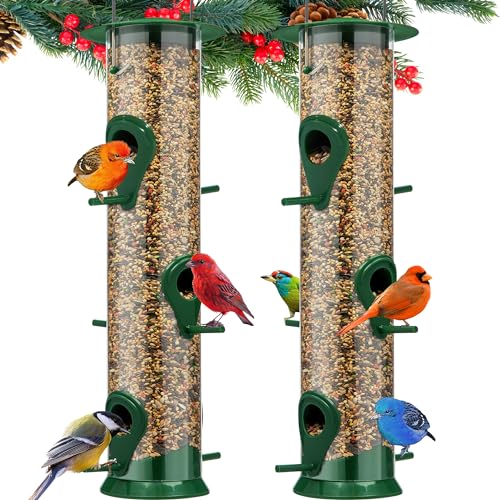 Bird Watching: 2 Pack Tube Bird Feeders, 6 Ports