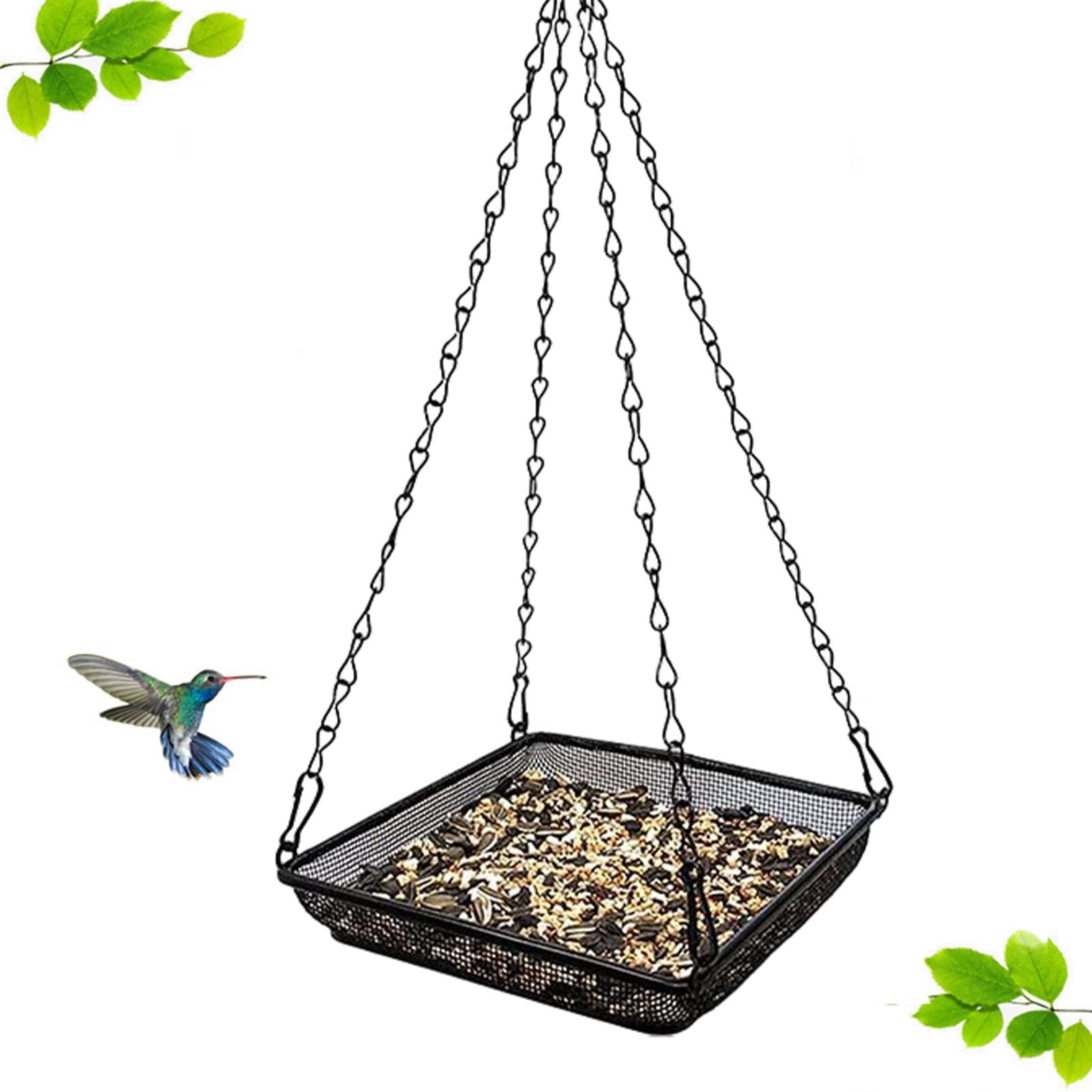 Hanging Bird Feeder with Iron Chains and Metal Mesh