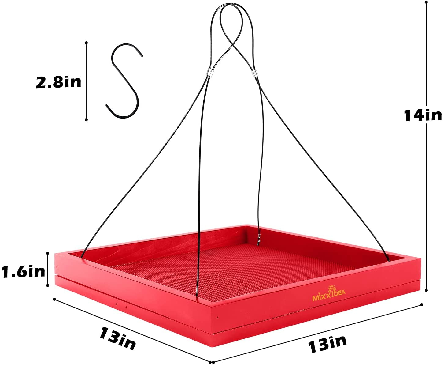 Wooden Hanging Bird Feeder Tray for Wild Birds