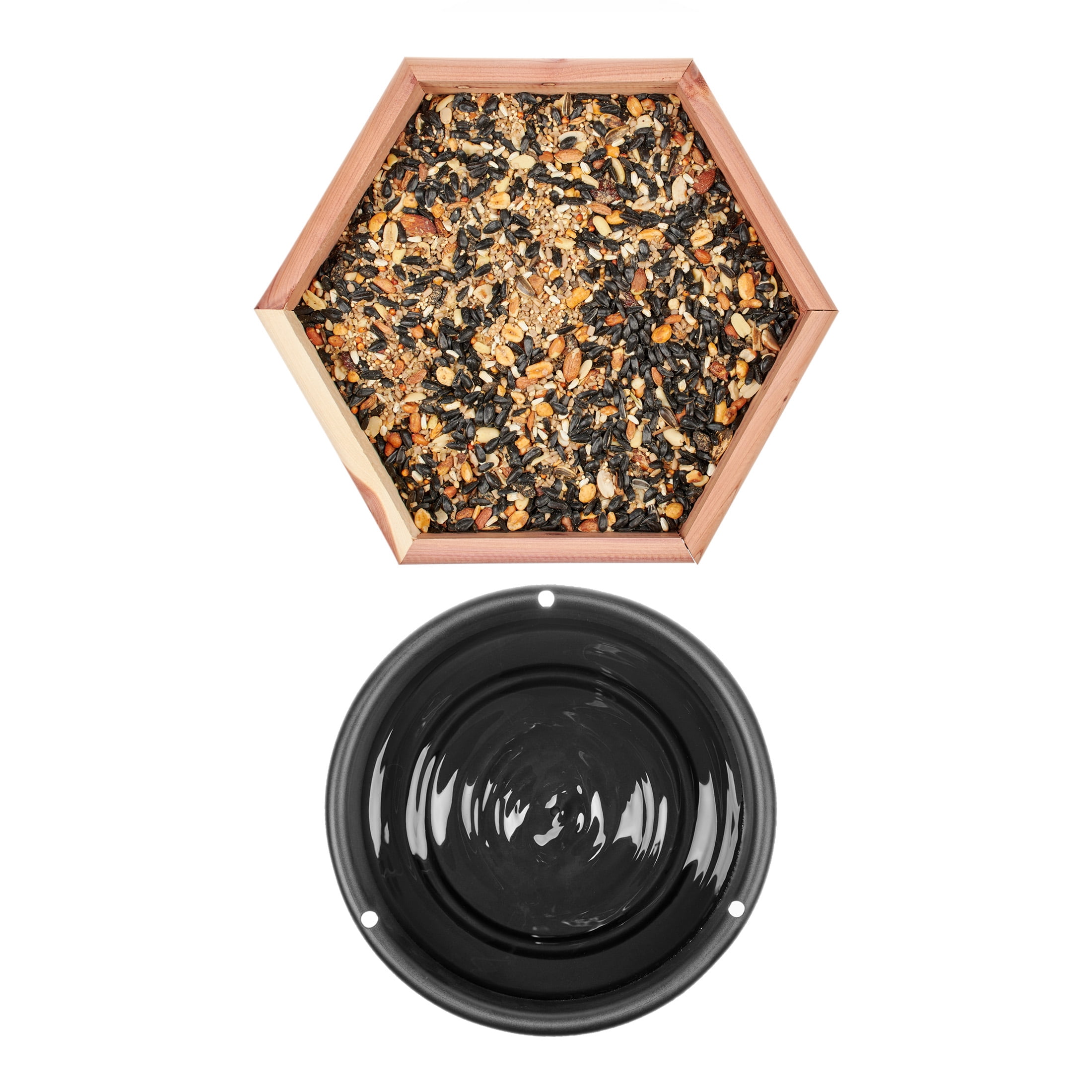 Pennington Red Cedar 2-in-1 Bird Bath & Feeder