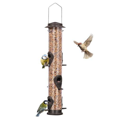 Durable Metal Bird Feeder with Transparent Tube