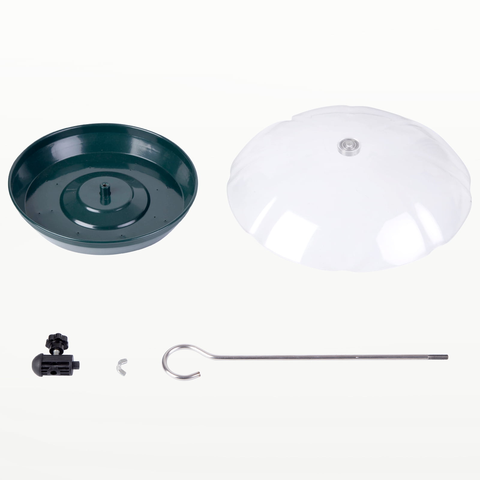 Adjustable Dome Bird Feeder for Seeds/Mealworms in Green