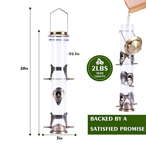 Metal Tube Bird Feeders – 6 Ports, Attract Birds