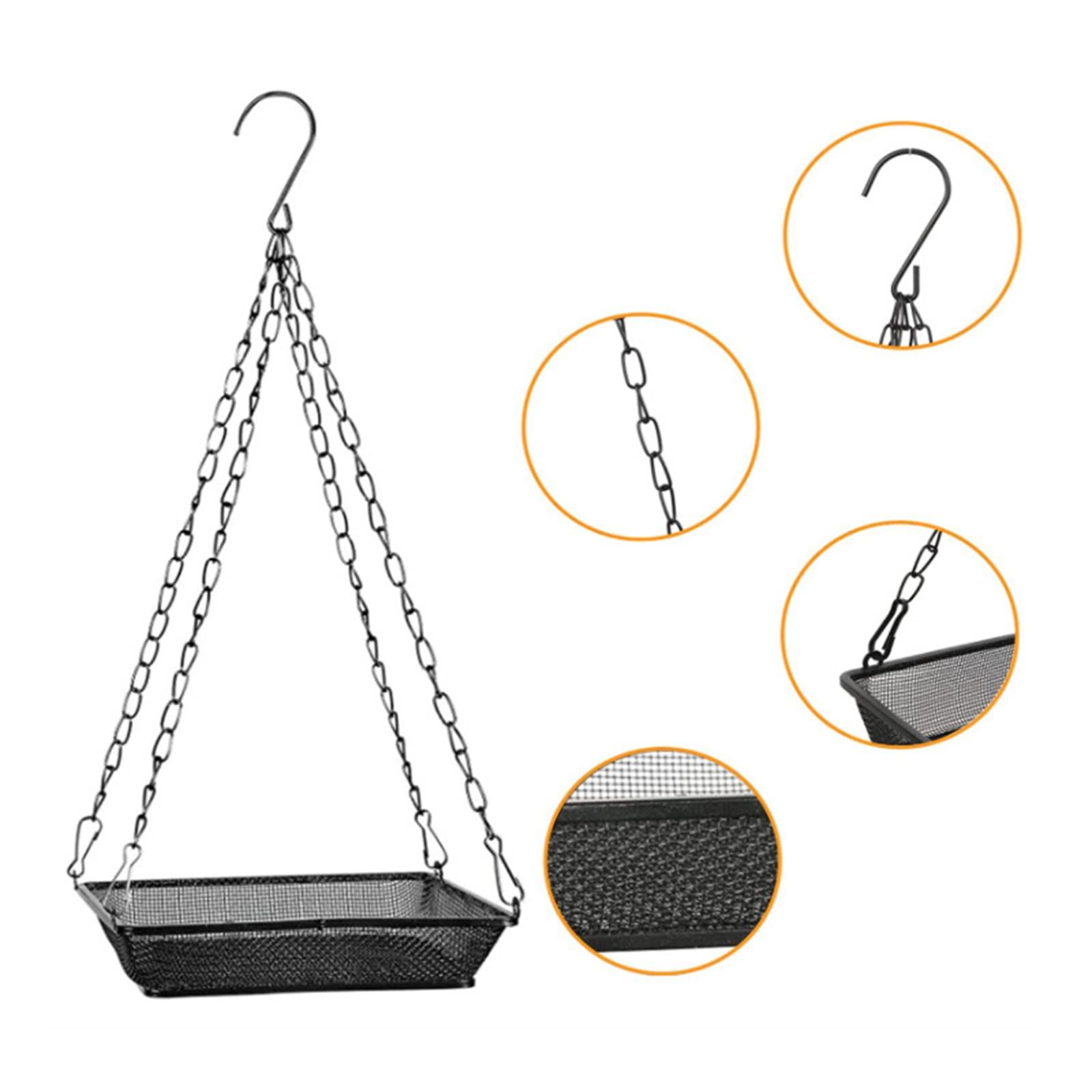 Hanging Bird Feeder with Iron Chains and Metal Mesh
