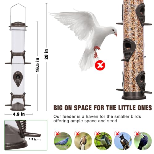 Durable Metal Bird Feeder with Transparent Tube