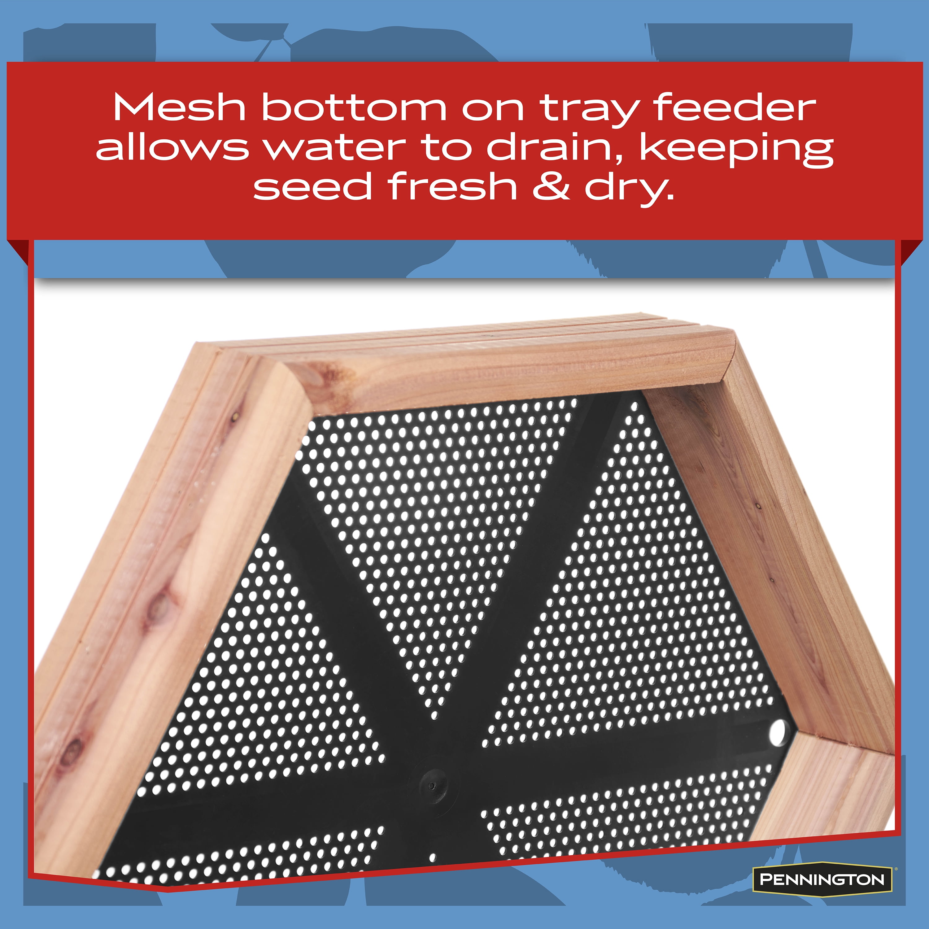 Pennington Red Cedar 2-in-1 Bird Bath & Feeder