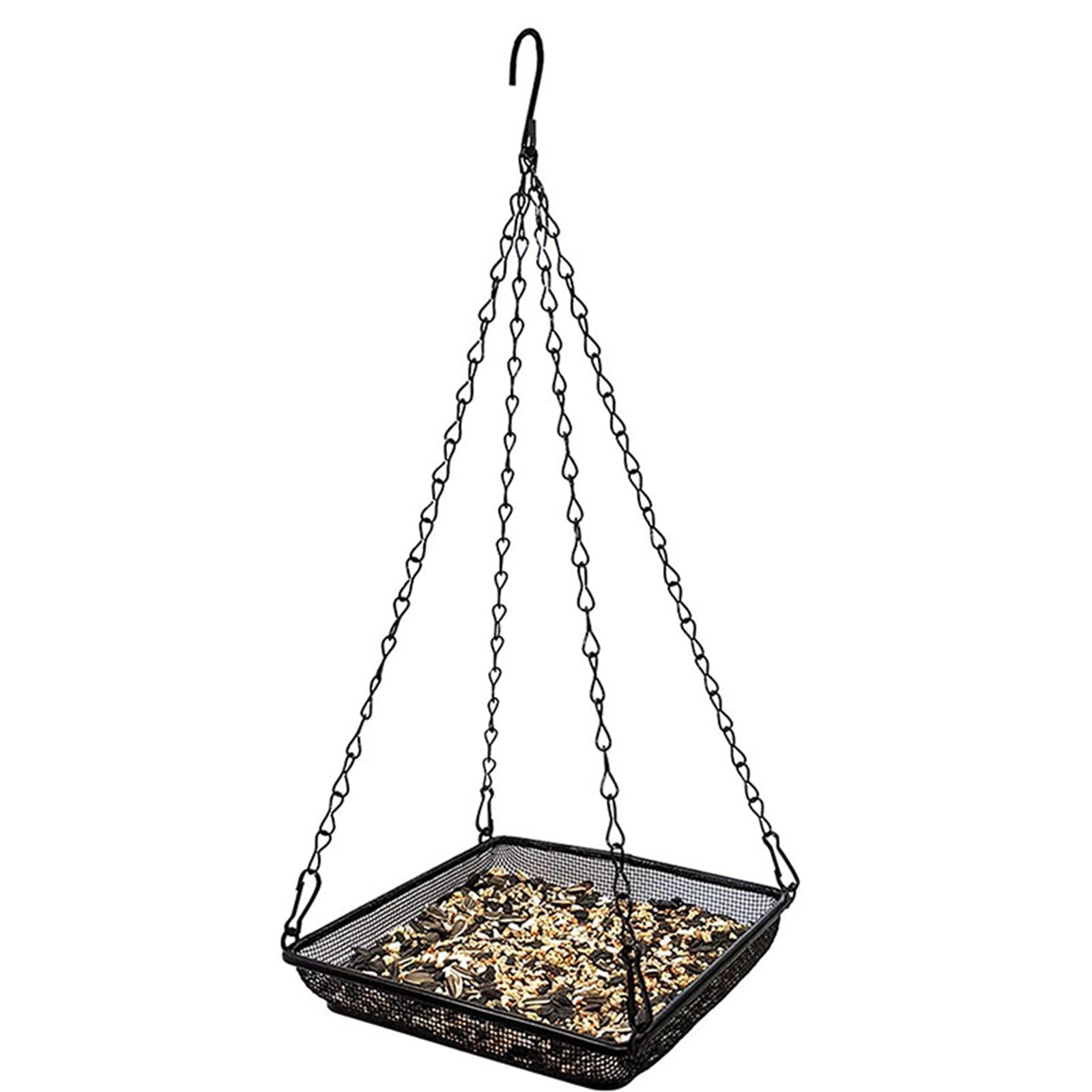 Hanging Bird Feeder with Iron Chains and Metal Mesh