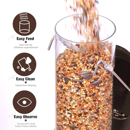 Durable Metal Bird Feeder with Transparent Tube