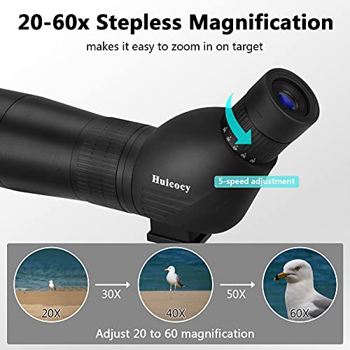 HUICOCY Bird Watching Spotting Scope, 20-60x60mm Zoom